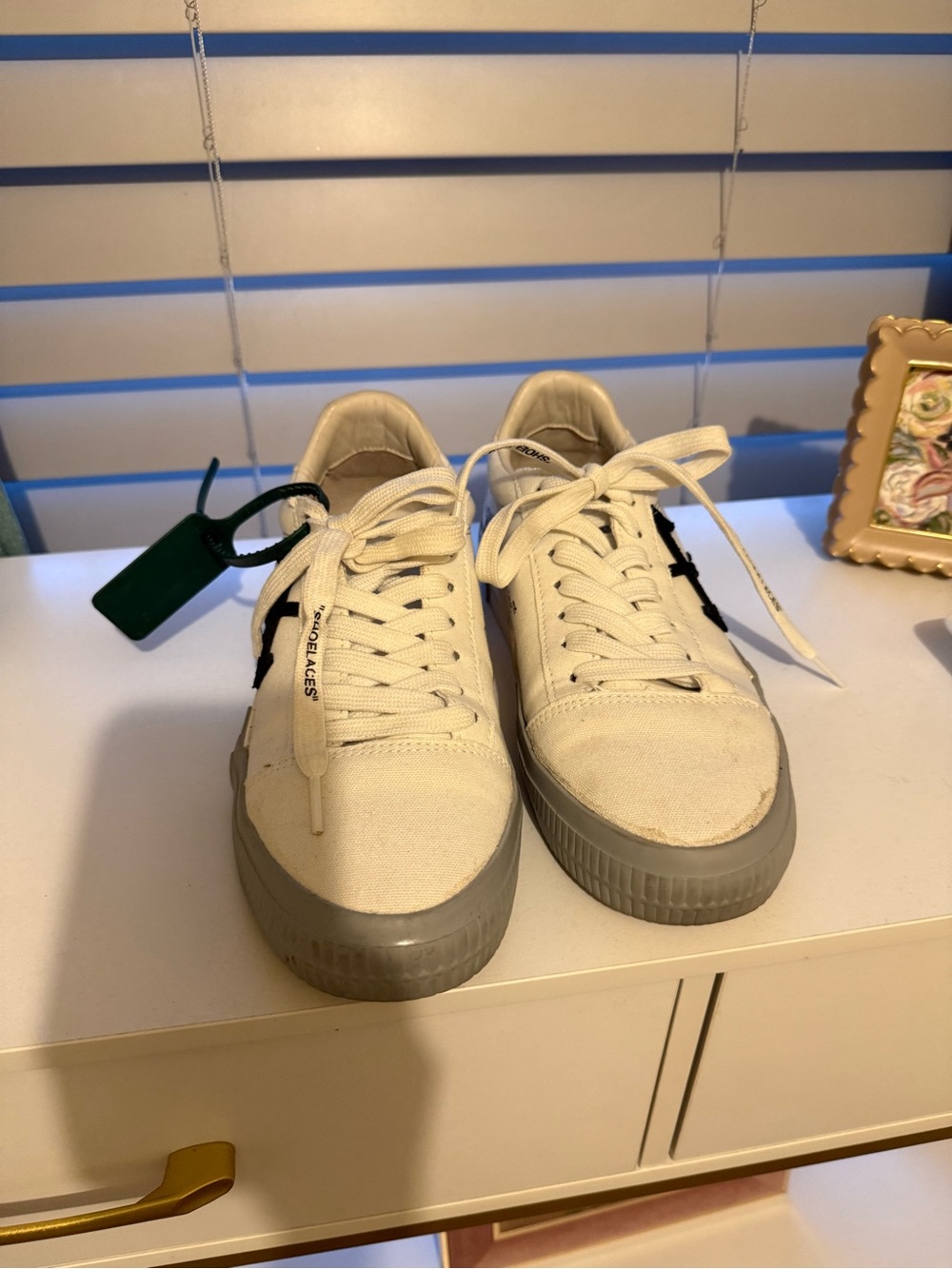 Women’s Cream Canvas Sneakers with Gray Sole